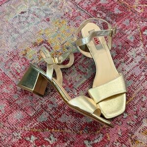 NAK Shoes Made in Italy Gold Block Heal Sandals